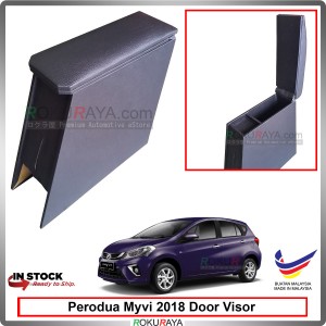 Perodua Myvi (3rd Gen) 2018 4' Plywood PVC Armrest Center Console Box (Black)